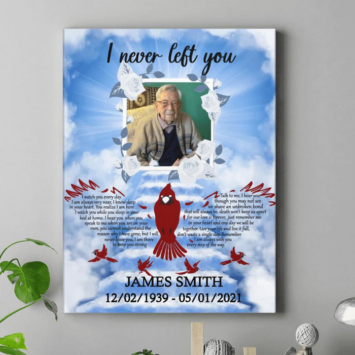 Custom Personalized Memorial Photo Canvas - Memorial Gift Idea For Family - I Never Left You