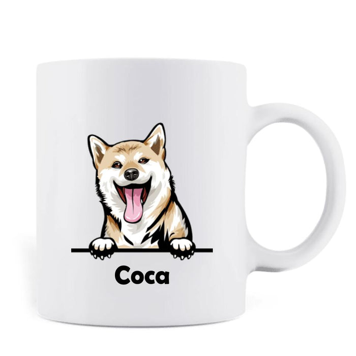 Custom Personalized Coffee Mug - Gift for Couples, Dog Lovers - Up to 5 Dogs - Thanks for loving me almost as much as the dog