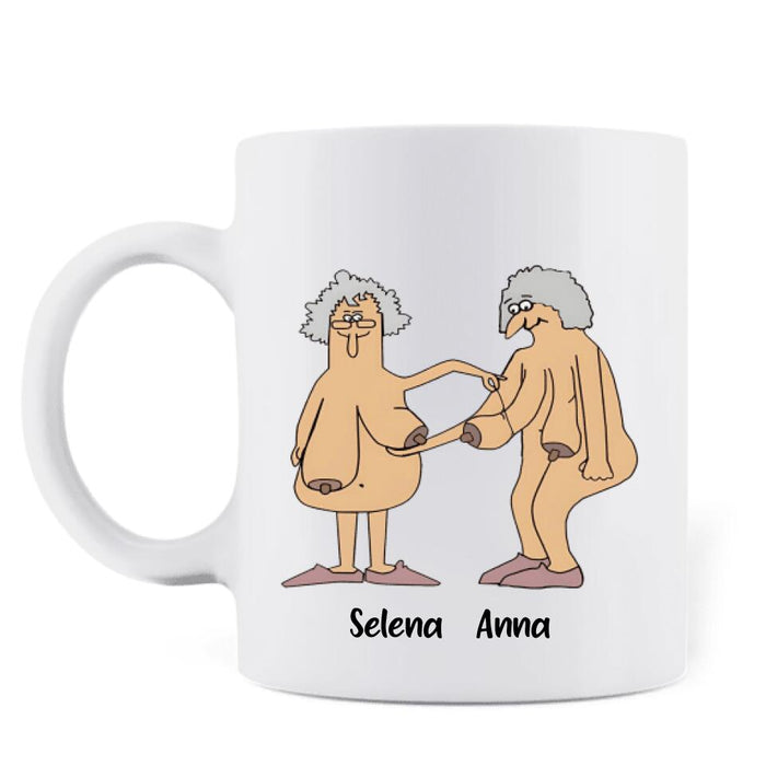 Custom Personalized Old Female Friends Coffee Mug - Gift Idea For Friends - We'll Be Friends Until We're Old And Senile