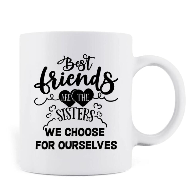 Personalized Mermaid Friends/Sisters Coffee Mug - Gift Idea For Mermaid Lover - Up to 4 Mermaids - Best Friends Are The Sisters We Choose For Ourselves