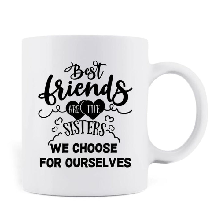 Custom Personalized Mermaid Friends/ Sisters Coffee Mug - Gift Idea For Mermaid Lover - Upto 4 Mermaids - Best Friends Are The Sisters We Choose For Ourselves