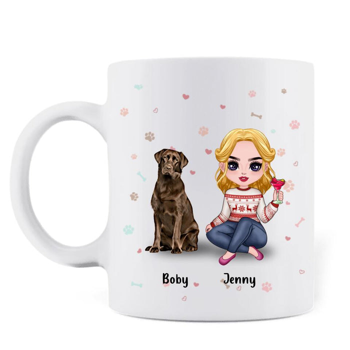 Custom Personalized Dog Mom Front Coffee Mug - Upto 5 Dogs - Gift Idea For Dog Lover - Rockin' The Dog Mom Life