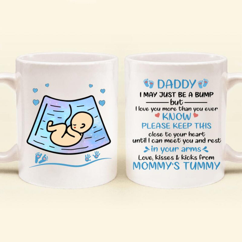 Personalized Baby Bump Mug - Mother's Day/Father's Day Gift Idea for Pregnant Mom - I Love You More Than You Ever Know - Happy First Father's Day