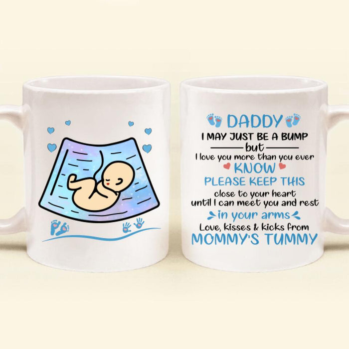 Custom Personalized Baby Bump Mug - Mother's Day/Father's Day Gift Idea for Pregnant Mom - I Love You More Than You Ever Know - Happy First Father's Day 2021