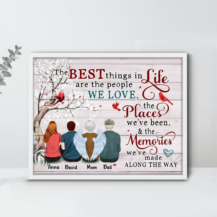 Custom Personalized Memorial Family Poster - Upto 4 People - Memorial Gift Idea For Family - The Best Things In Life