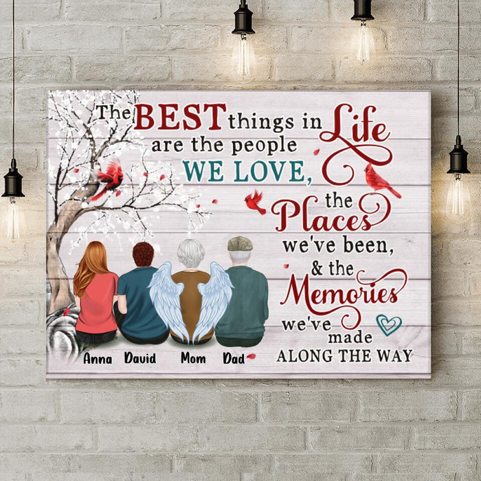 Custom Personalized Memorial Family Canvas - Upto 4 People - Memorial Gift Idea For Family - The Best Things In Life