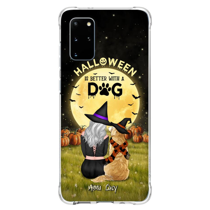 Custom Personalized Halloween Phone Case for iPhone/ Samsung - Gift Idea For Dog Owner with up to 4 Dogs - Halloween Is Better With A Dog