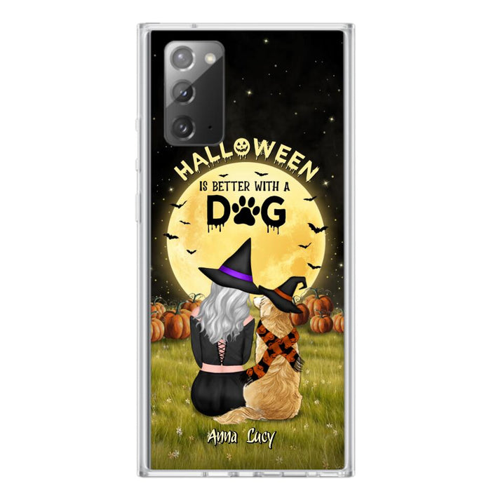 Custom Personalized Halloween Phone Case for iPhone/ Samsung - Gift Idea For Dog Owner with up to 4 Dogs - Halloween Is Better With A Dog