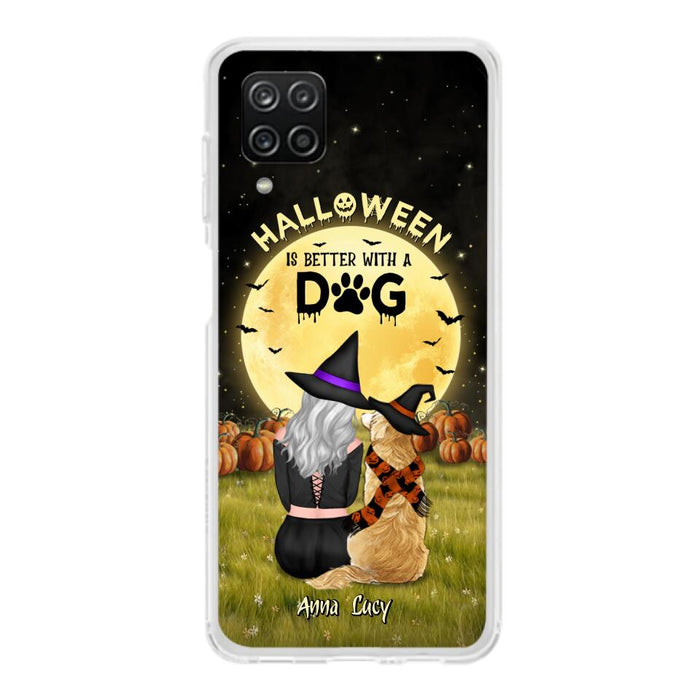 Custom Personalized Halloween Phone Case for iPhone/ Samsung - Gift Idea For Dog Owner with up to 4 Dogs - Halloween Is Better With A Dog