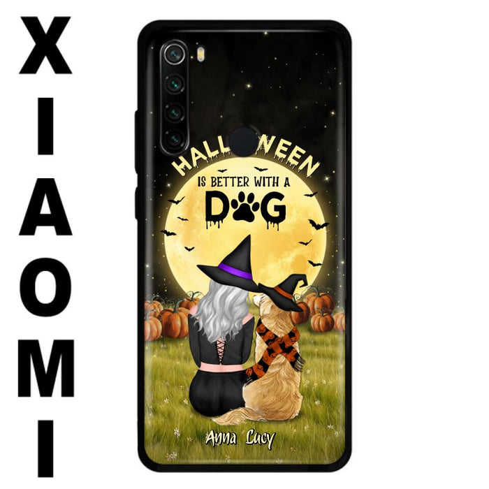 Custom Personalized Halloween Phone Case for Xiaomi/Oppo/Huawei - Gift Idea For Dog Owner with up to 4 Dogs - Halloween Is Better With A Dog