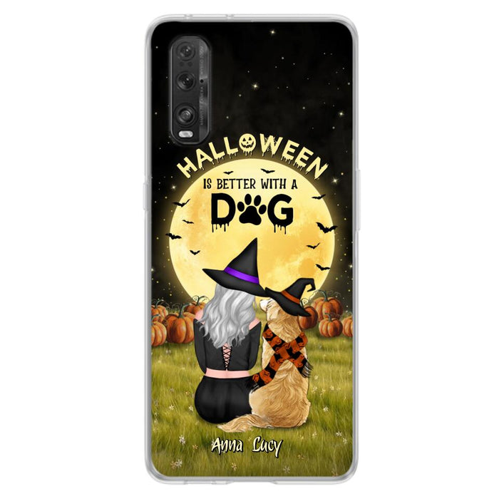 Custom Personalized Halloween Phone Case for Xiaomi/Oppo/Huawei - Gift Idea For Dog Owner with up to 4 Dogs - Halloween Is Better With A Dog