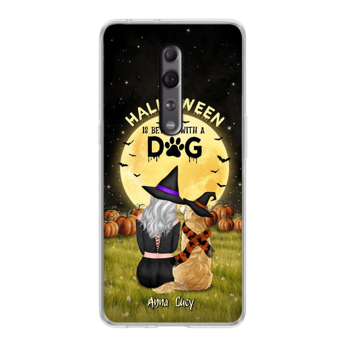 Custom Personalized Halloween Phone Case for Xiaomi/Oppo/Huawei - Gift Idea For Dog Owner with up to 4 Dogs - Halloween Is Better With A Dog