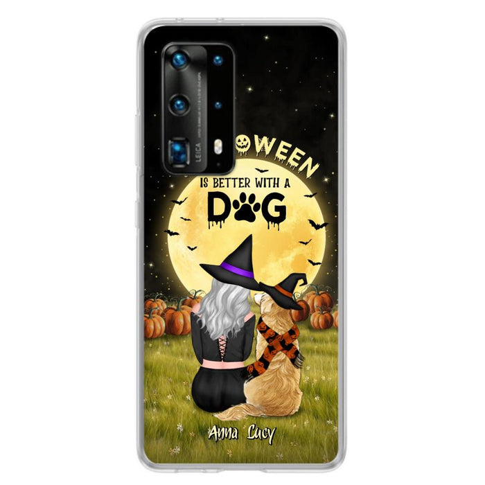 Custom Personalized Halloween Phone Case for Xiaomi/Oppo/Huawei - Gift Idea For Dog Owner with up to 4 Dogs - Halloween Is Better With A Dog