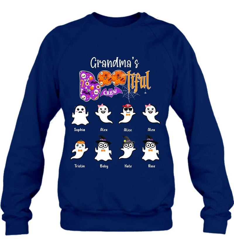 Personalized Grandma T-shirt - Gift For Grandmother With Up to 8 Kids - Grandma's Bootiful Crew