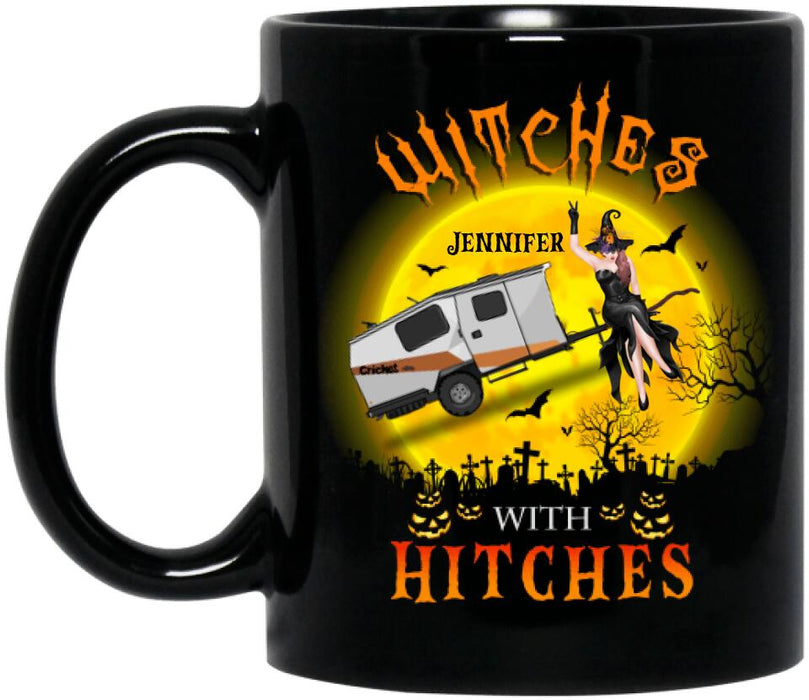 Personalized Witch with Camper Coffee Mug - Gift Idea For Halloween/ Birthday - Witches with Hitches