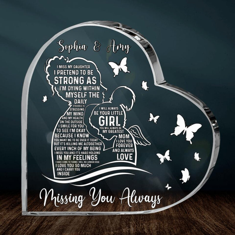 Personalized Mom And Daughter Acrylic Plaque - Memorial Gift For Mother's Day/Family - Missing You Always