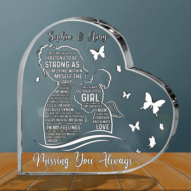 Personalized Mom And Daughter Acrylic Plaque - Memorial Gift For Mother's Day/Family - Missing You Always