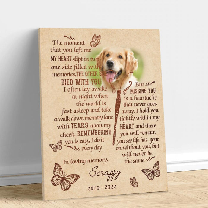 Custom Photo Memorial Dog Vertical Canvas - Memorial Gift For Dog Lovers - I'll Be Waiting At The Door