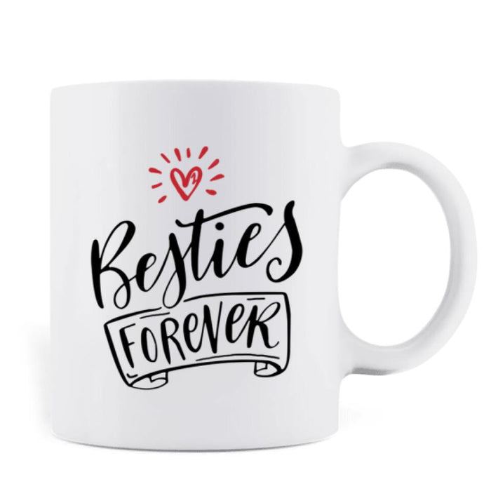 Custom Personalized Best Friends Gifts Coffee Mug - 3 Besties - Besties Forever - QLUG58