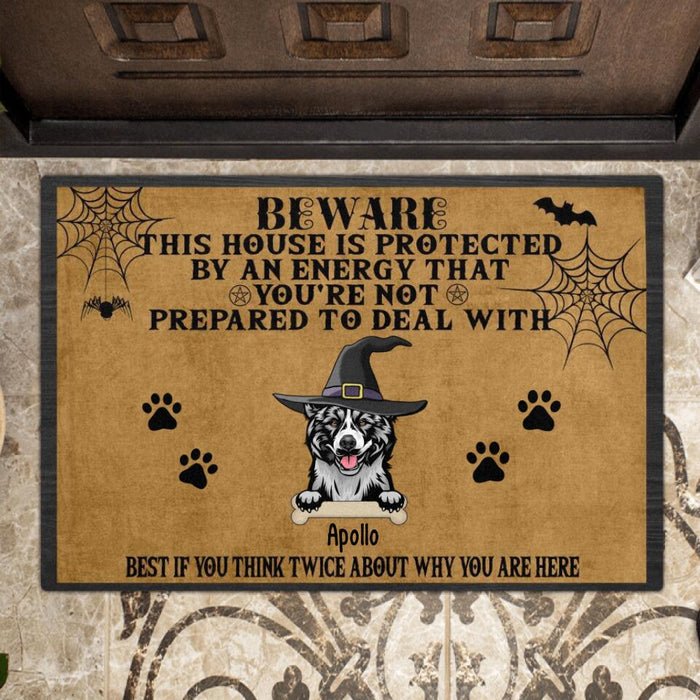 Custom Personalized Dog Halloween Doormat - Upto 5 Dogs - Best Gift For Dog Lovers