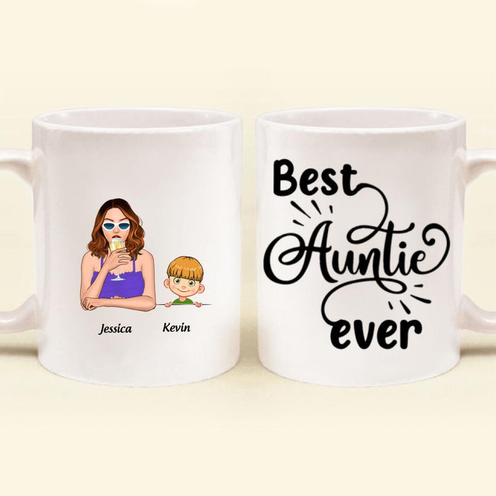 Custom Personalized Aunt Coffee Mug - Aunt With Upto Two Kids - Best Aunties Ever - 7ICUJZ