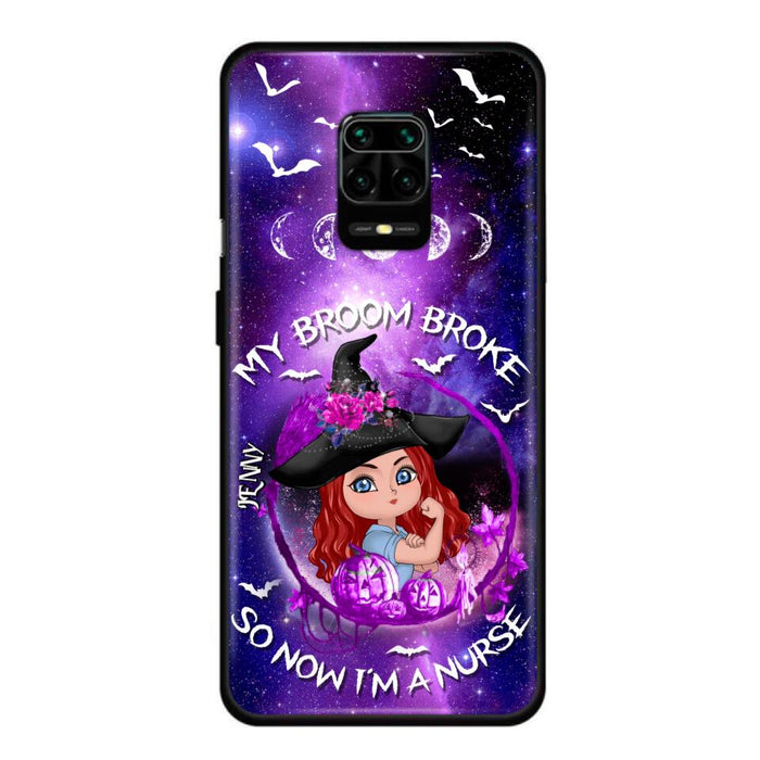 Custom Personalized Witch Nurse Phone Case - Halloween Gift Idea For Nurse - My Broom Broke So Now I'm A Nurse - Case for Huawei, Xiaomi & Oppo