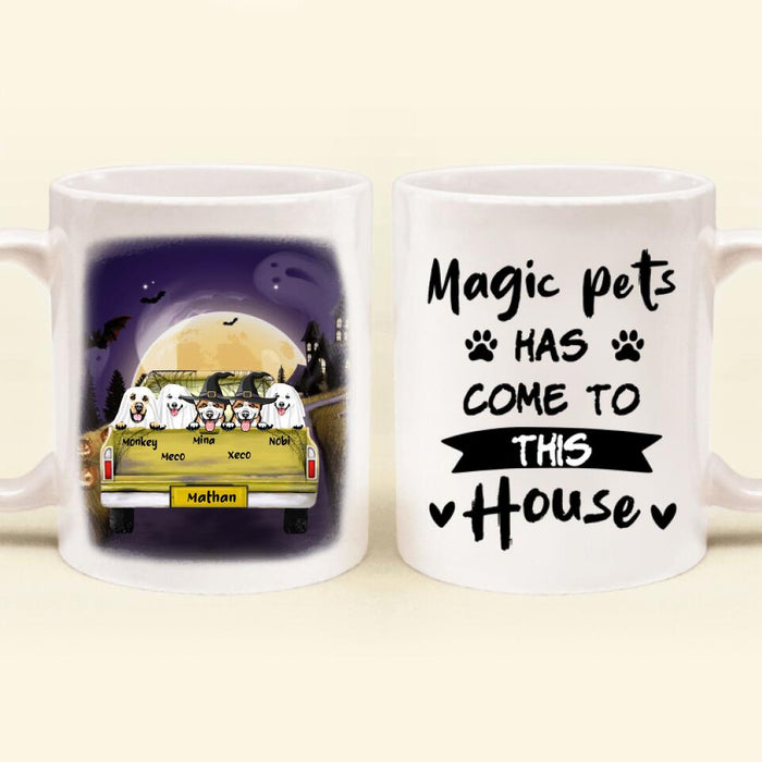 Custom Personalized Halloween Pets On Car Coffee  Mug - Upto 5 Pets - It's Just A Bunch Of Hocus Pocus - NCEQ9H