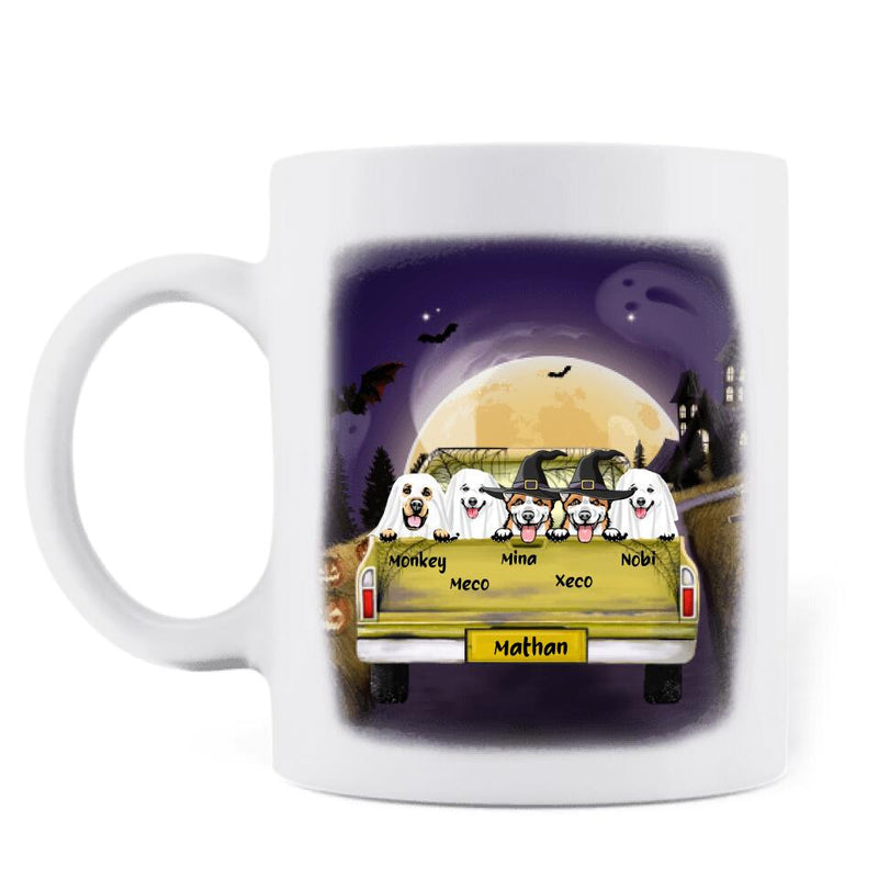Personalized Halloween Pets On Car Coffee  Mug - Up to 5 Pets - It's Just A Bunch Of Hocus Pocus - NCEQ9H