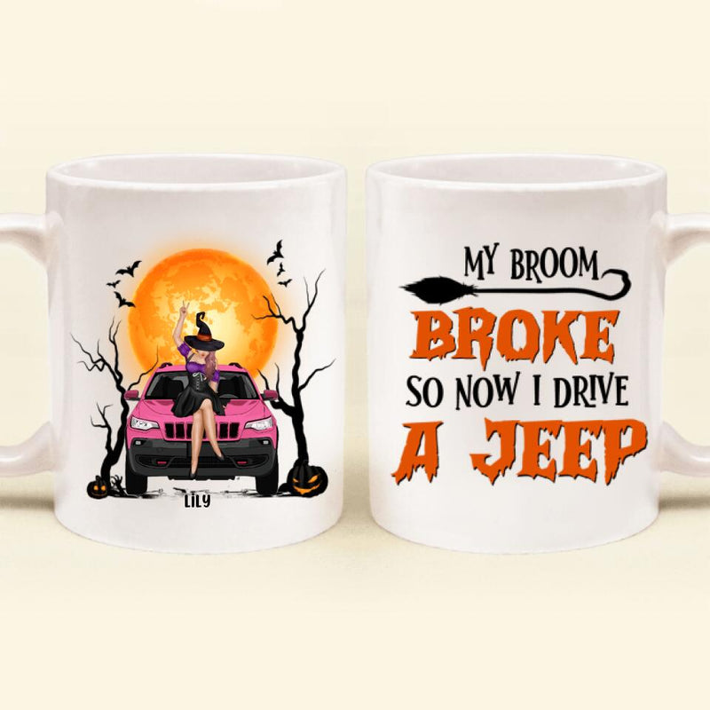 Personalized Off-Road Witch Coffee Mug - Halloween Gift For Girl - My Broom Broke