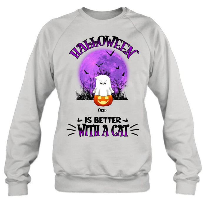 Custom Personalized Halloween Cats Shirt/ Hoodie - Gift Idea For Halloween/ Cat Lovers - Upto 6 Cats - Purranormal Cativity