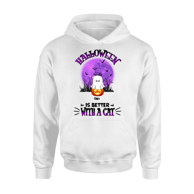 Personalized Halloween Cats Shirt/Hoodie - Gift Idea For Halloween/Cat Lovers - Up to 6 Cats - Purranormal Cativity