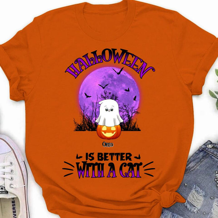 Custom Personalized Halloween Cats Shirt/ Hoodie - Gift Idea For Halloween/ Cat Lovers - Upto 6 Cats - Purranormal Cativity