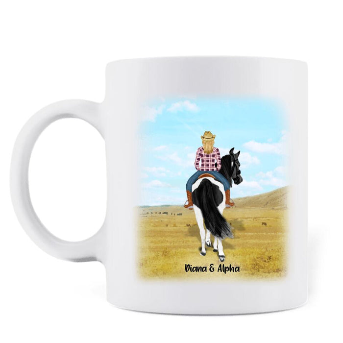 Custom Personalized Horse Riding Coffee Mug - Best Gift For Horse Lover - Barn Hair Don't Care - TM5W8Q