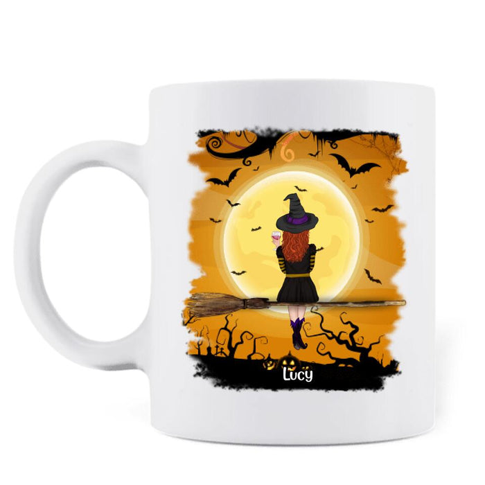 Custom Personalized Witch Coffee Mug - A Witch With Upto 3 Cats - I'm A Witch I Don't Wait For Karma - B16ZKZ