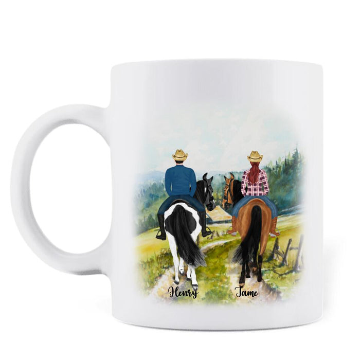 Custom Personalized Friend Horse Riding Coffee Mug - Best Gift For Horse Lover - Riding Is Better With Friends