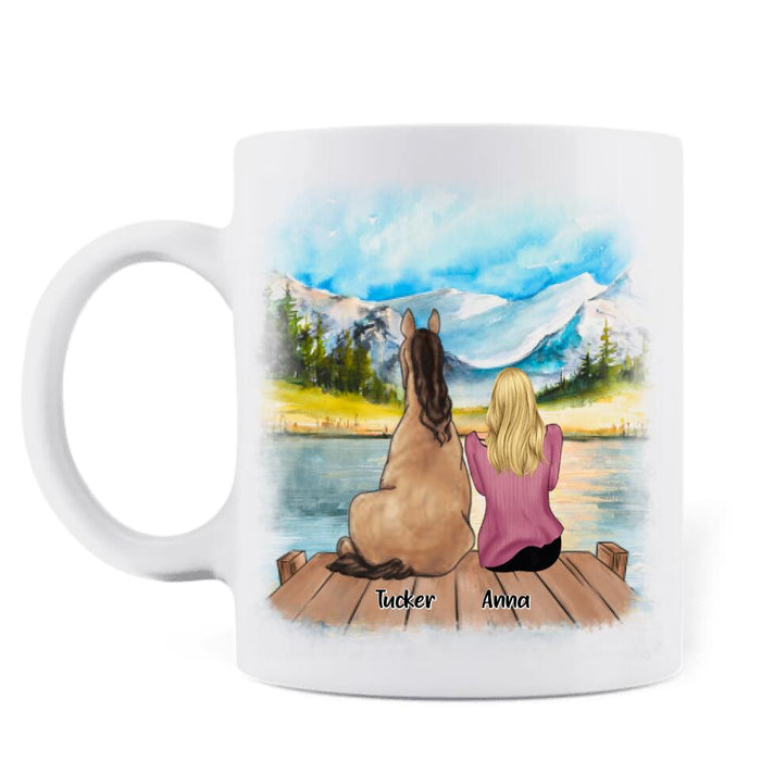 Personalized Horse/Dog Mom Mug - Gift for Dog Lovers, Horse Lovers - Rockin' The Horse Mom Life - 9AGKN2