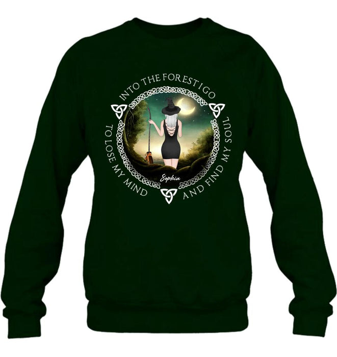 Custom Personalized Witch Shirt - Best Gift Idea For Halloween - Into The Forest I Go To Lose My Mind and Find My Soul