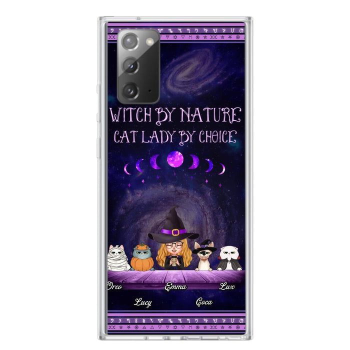 Custom Personalized Witch Phone Case for iPhone/ Samsung - Gift Idea For Halloween/ Pet Lovers with up to 4 Pets - Witch By Nature, Cat Lady By Choice