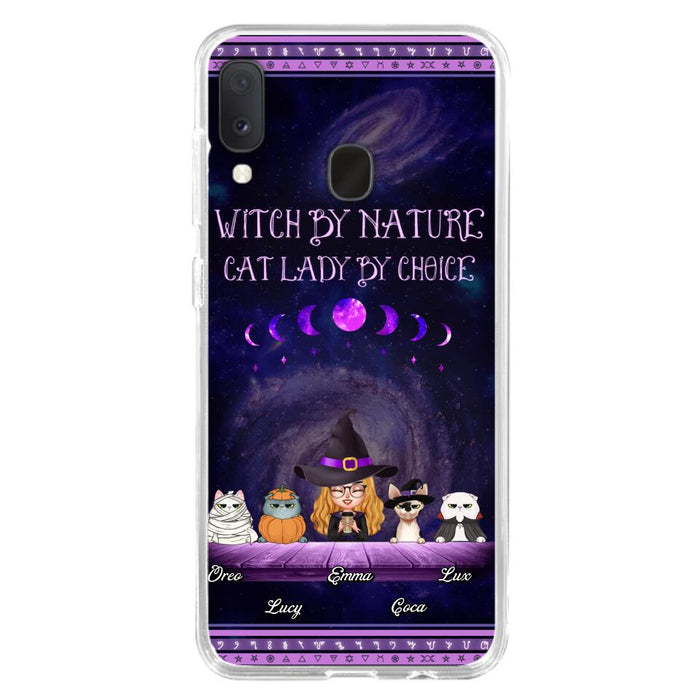 Custom Personalized Witch Phone Case for iPhone/ Samsung - Gift Idea For Halloween/ Pet Lovers with up to 4 Pets - Witch By Nature, Cat Lady By Choice