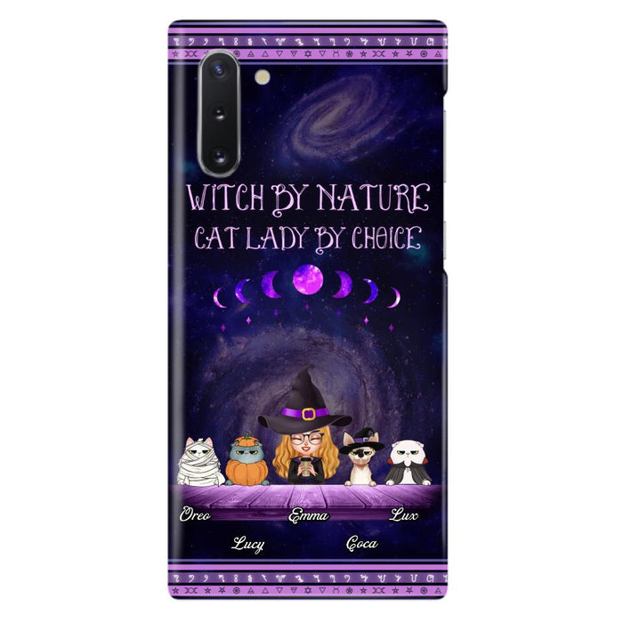 Custom Personalized Witch Phone Case for iPhone/ Samsung - Gift Idea For Halloween/ Pet Lovers with up to 4 Pets - Witch By Nature, Cat Lady By Choice