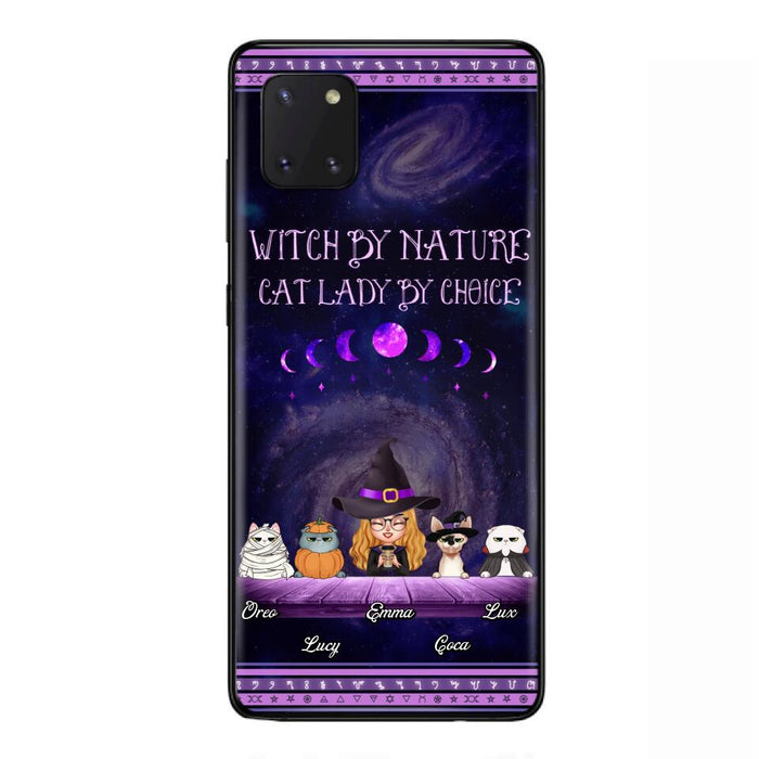 Custom Personalized Witch Phone Case for iPhone/ Samsung - Gift Idea For Halloween/ Pet Lovers with up to 4 Pets - Witch By Nature, Cat Lady By Choice