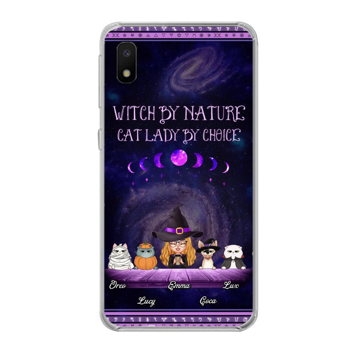 Custom Personalized Witch Phone Case for iPhone/ Samsung - Gift Idea For Halloween/ Pet Lovers with up to 4 Pets - Witch By Nature, Cat Lady By Choice