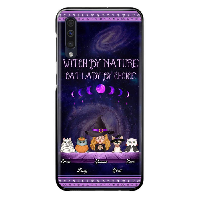 Custom Personalized Witch Phone Case for iPhone/ Samsung - Gift Idea For Halloween/ Pet Lovers with up to 4 Pets - Witch By Nature, Cat Lady By Choice