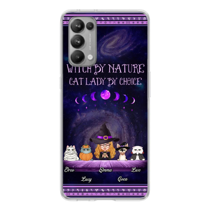 Custom Personalized Witch Phone Case for Huawei/Oppo/Xiaomi - Gift Idea For Halloween/ Pet Lovers with up to 4 Pets - Witch By Nature, Cat Lady By Choice