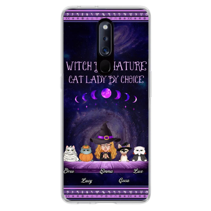 Custom Personalized Witch Phone Case for Huawei/Oppo/Xiaomi - Gift Idea For Halloween/ Pet Lovers with up to 4 Pets - Witch By Nature, Cat Lady By Choice