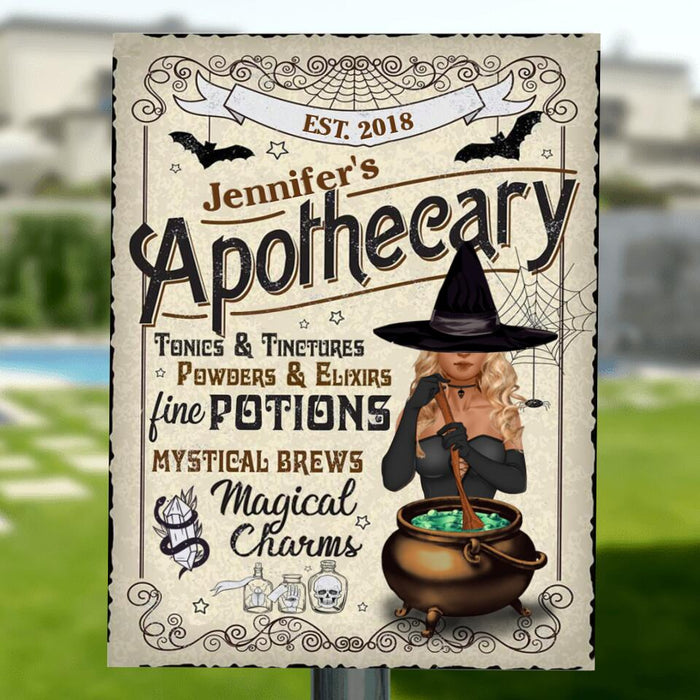 Custom Personalized Witch Metal Sign - Halloween Gift Idea For Friends/Wiccan Decor/Pagan Decor - Apothecary