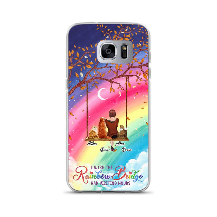 Custom Personalized Pet Mom Phone Case - Memorial Gift For Dog/ Cat Lover - I Wish The Rainbow Bridge Had Visiting Hours - Case For iPhone And Samsung