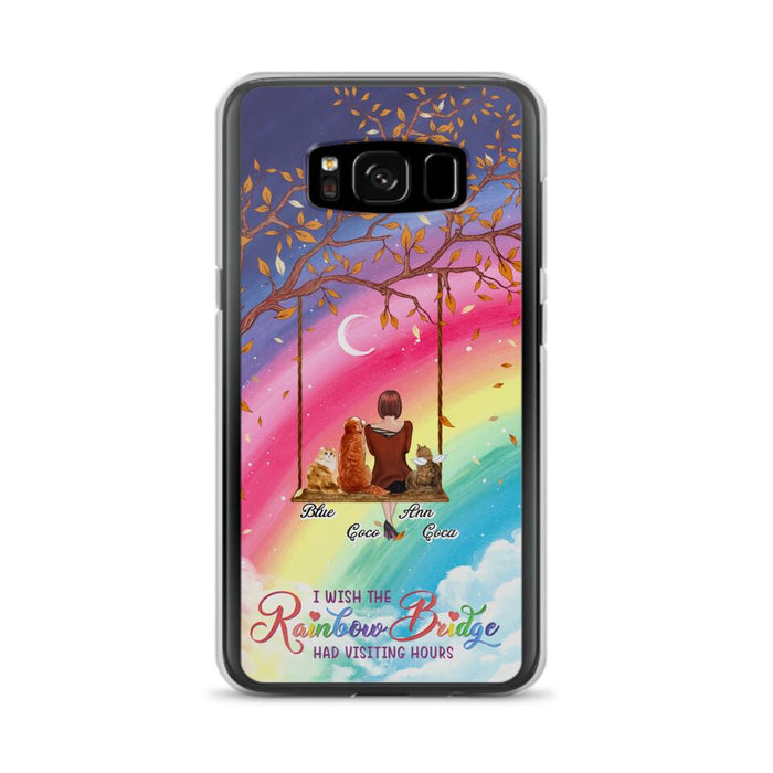 Custom Personalized Pet Mom Phone Case - Memorial Gift For Dog/ Cat Lover - I Wish The Rainbow Bridge Had Visiting Hours - Case For iPhone And Samsung