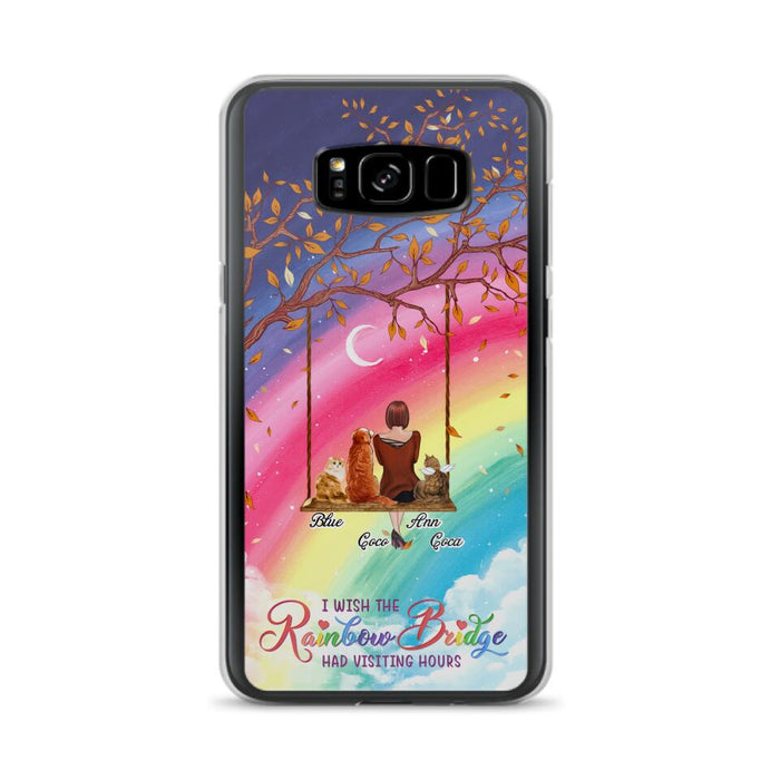 Custom Personalized Pet Mom Phone Case - Memorial Gift For Dog/ Cat Lover - I Wish The Rainbow Bridge Had Visiting Hours - Case For iPhone And Samsung