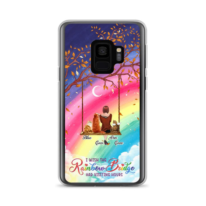 Custom Personalized Pet Mom Phone Case - Memorial Gift For Dog/ Cat Lover - I Wish The Rainbow Bridge Had Visiting Hours - Case For iPhone And Samsung